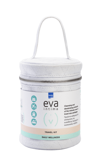 EVA INTIMA TRAVEL KIT – Komplet proizvoda za intimnu negu u ambalaži prilagođeoj za put u praktičnoj toaletnoj torbi